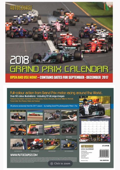 (image for) 2018 Autocourse Grand Prix Calendar - Click Image to Close