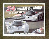 (image for) 1989 LEMANS 24 HOUR RACE - EVENT POSTER - LINEN MOUNTED