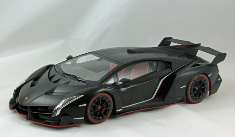 (image for) Lamborghini Veneno - Matt Black - Red Seats - Black Wheels - Click Image to Close
