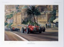 (image for) SOLD - 'Fangio's Victory at Monaco' - Alan Fearnley - LE500