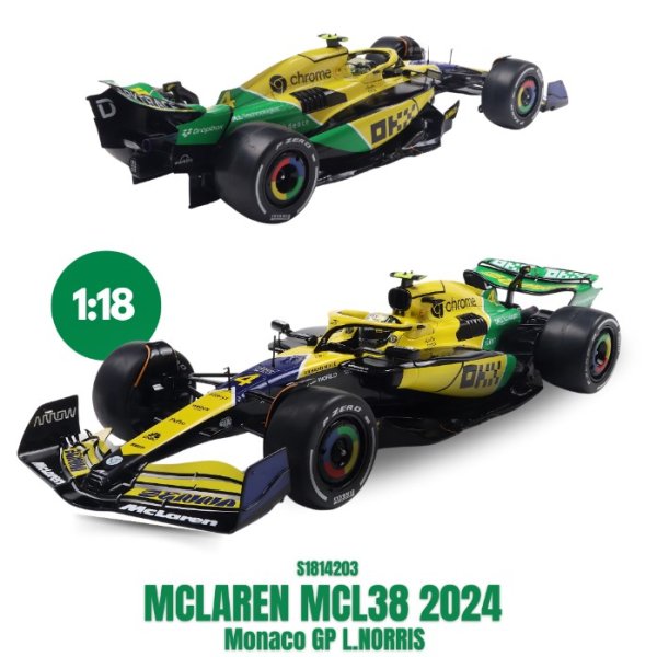 (image for) McLaren F1 Team MCL38 - L.Norris - 2024 Monaco GP (Yellow)