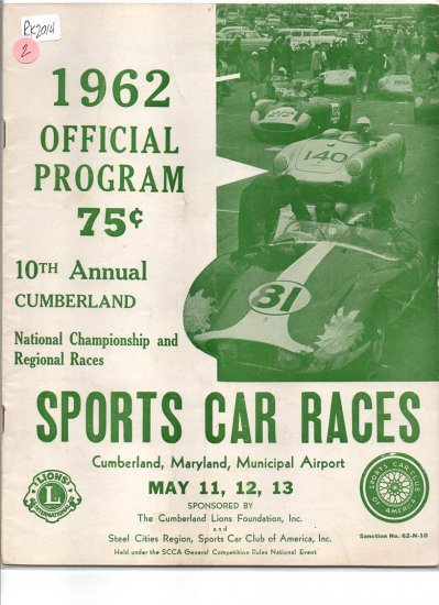(image for) Cumberland - 1962 SCCA National Championship & Regional Races - Click Image to Close