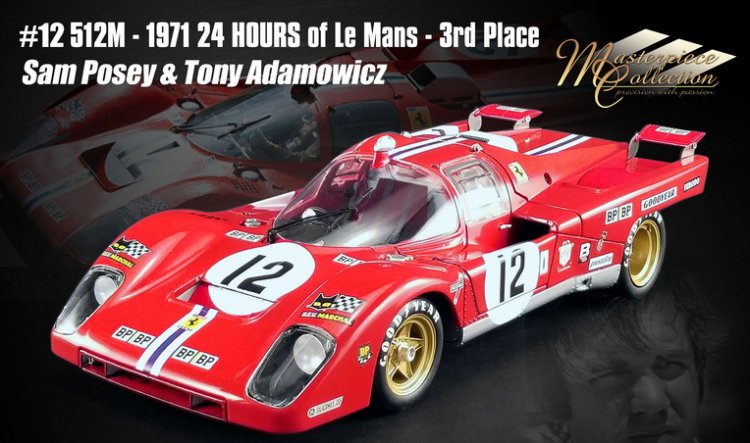 (image for) Ferrari 512M #12 - Posey / Adamowicz - NART - 3rd LM 1971 - Click Image to Close