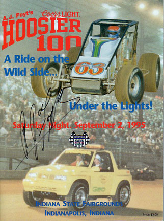 (image for) 1995 Hoosier Hundred Program - Autographed by AJ Foyt - Click Image to Close