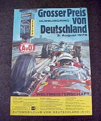 (image for) 1975 GERMAN GRAND PRIX EVENT POSTER - Click Image to Close