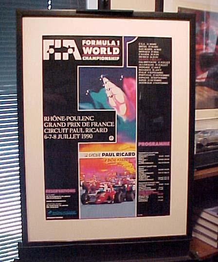 (image for) 1990 FRENCH GRAND PRIX EVENT POSTER - FRAMED - Click Image to Close