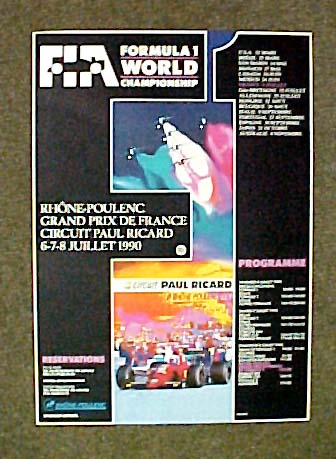 (image for) 1990 FRENCH GRAND PRIX - EVENT POSTER - UNFRAMED