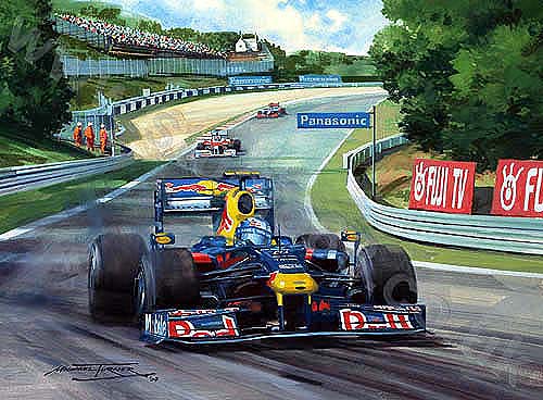 (image for) 2009 Japan Grand Prix / Sebastian Vettel / Red Bull (Giclee) - Click Image to Close