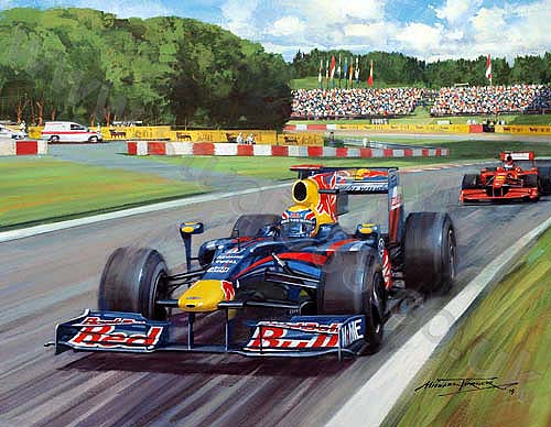 (image for) 2009 German Grand Prix / Mark Webber / Red Bull (Giclee) - Click Image to Close