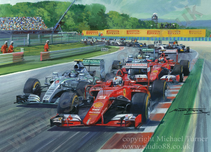 (image for) 2015 Hungarian Grand Prix - Giclee Print by Michael Turner - Click Image to Close