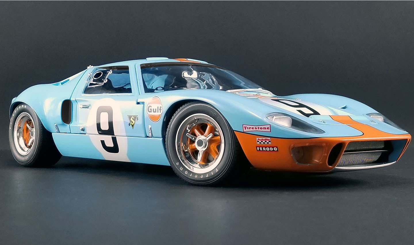 In Stock Le Mans Winning Gulf Ford Gt In Scale Motorsportcollector Com